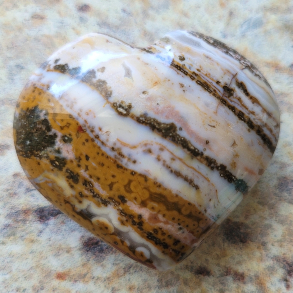 New! Ocean Jasper Heart